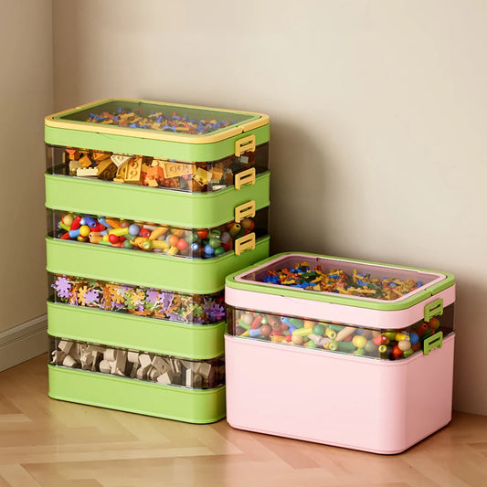 Large Capacity, Durable, Portable, Stackable Storage Box/Organizer with Handle