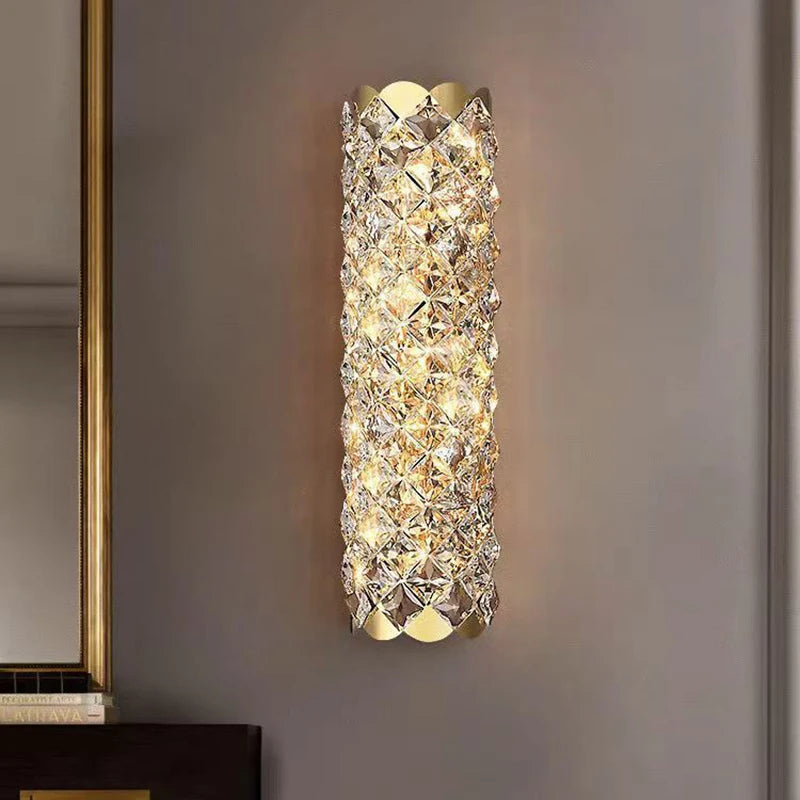 High-End Crystal Wall Light, Nordic Luxury Living Room Bedroom Bedside Long Wall