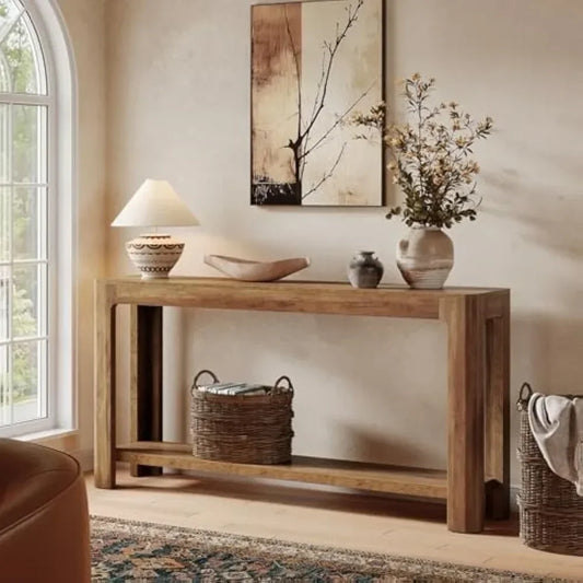 63" Entryway 2-Tier Console Table