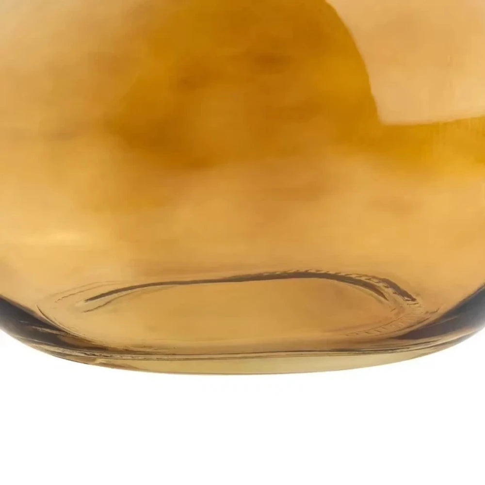 Minimalist Amber Glass Flower Vase | Modern Rustic Decor