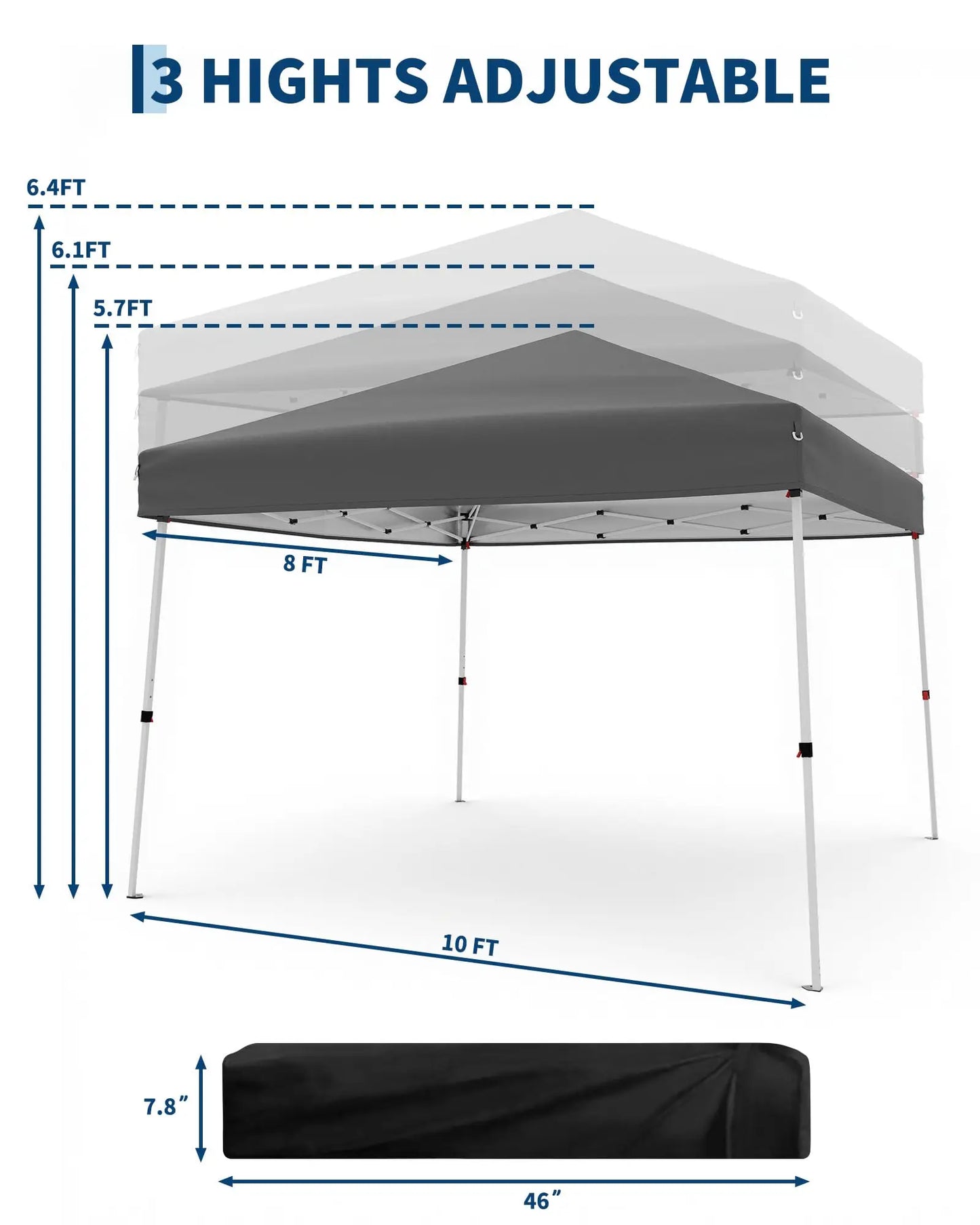 Folding Slanted Canopy Tent - Portable Patio Umbrella for Trade Shows Event Outdoor Beach