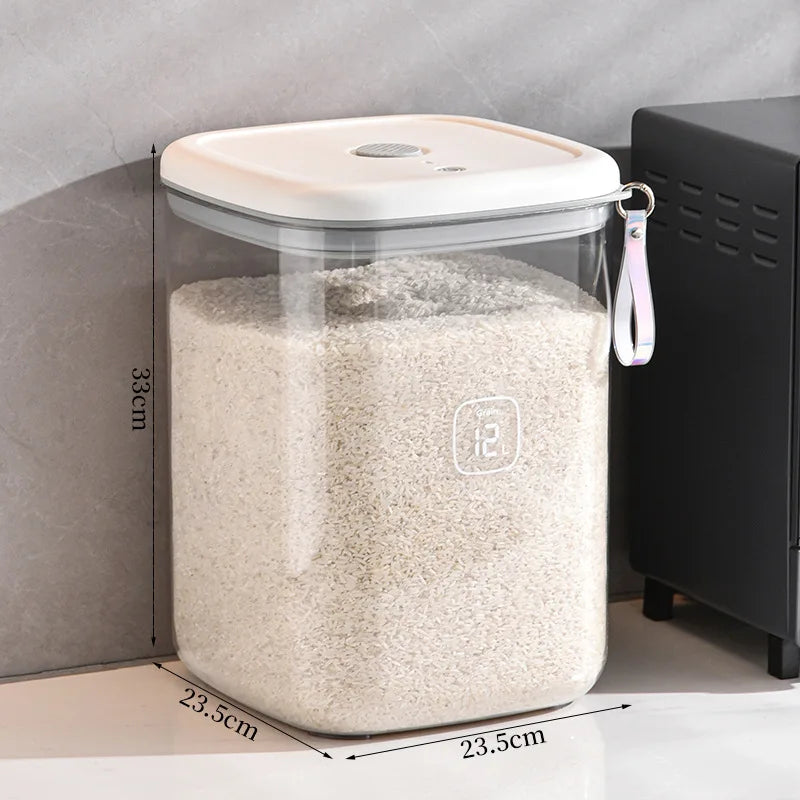 Vacuum rice bucket, kitchen, household food grade, insect proof, moisture-proof, rice box, sealed, large capacity plastic