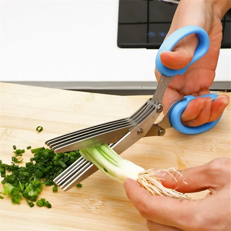 Multifunctional Multi Layer Stainless Steel Scissors for Kitchen Food Prep