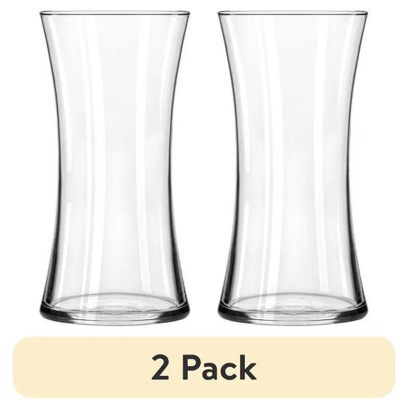 (2 pack) Clear Glass 8" Vases