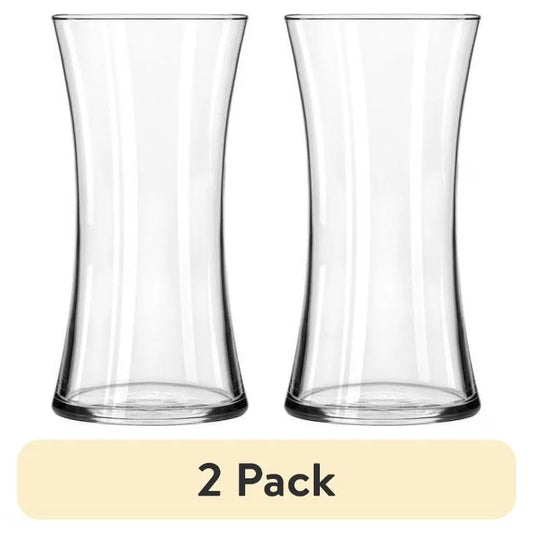 2‑Pack Clear Glass Vases – 8" Cylinder Style