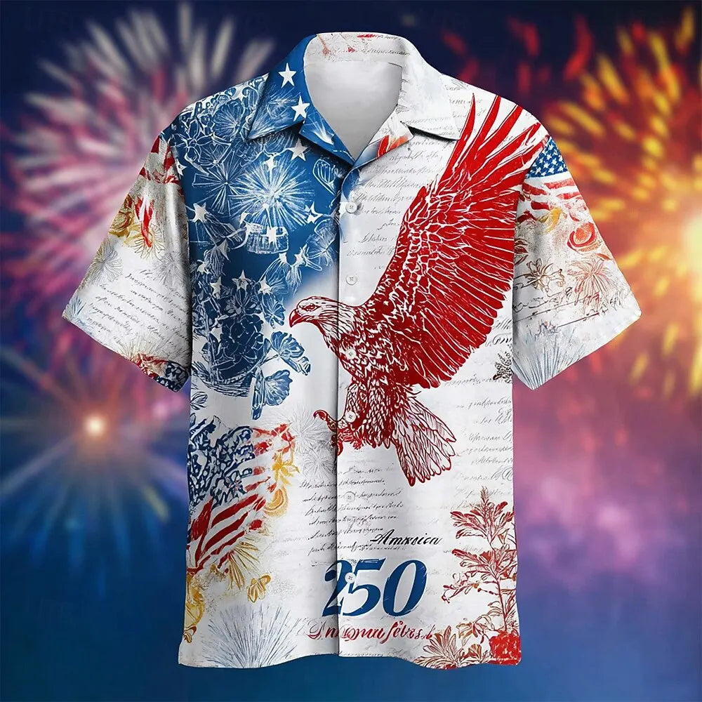 Men's Eagle 250th USA Anniversary Button Up Shirt