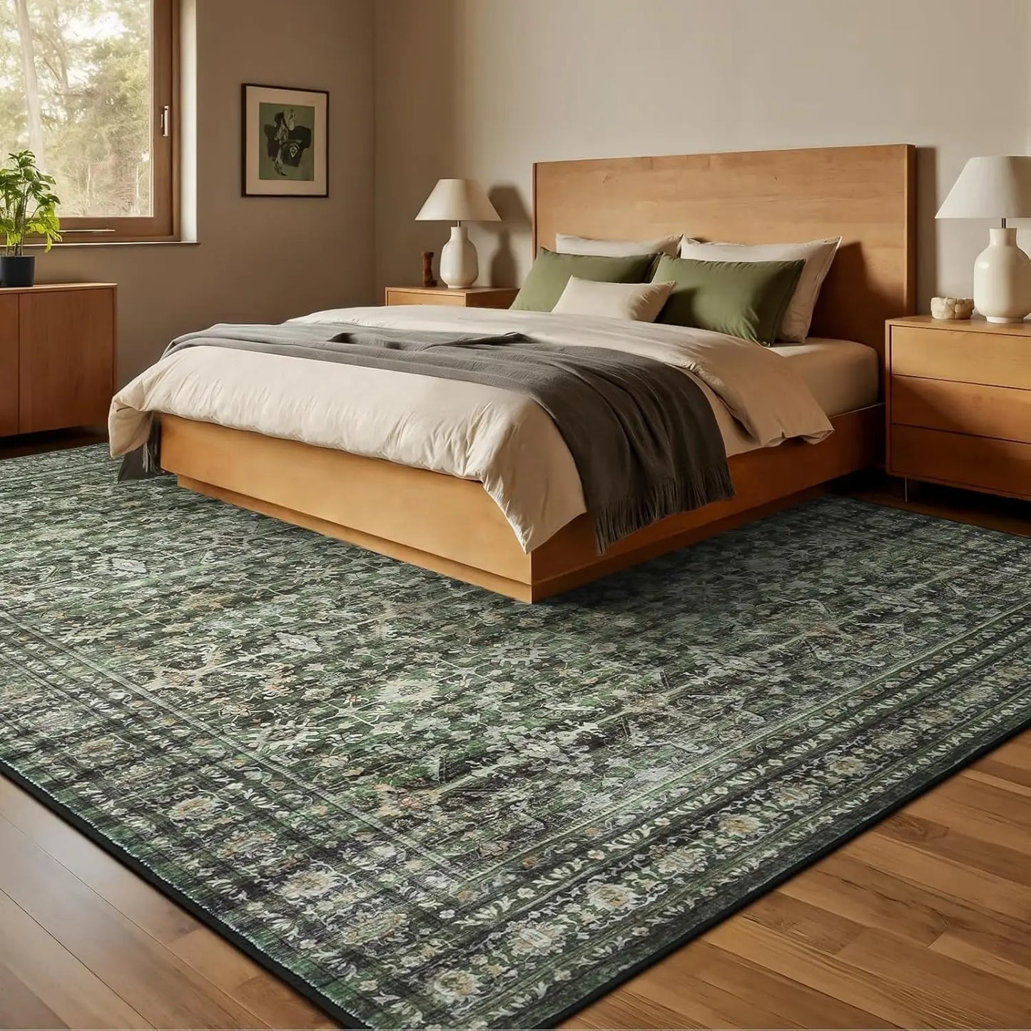 8x10' Washable Area Rug with Non-Slip Backing