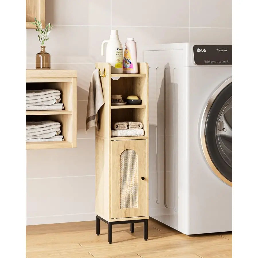 Bathroom Storage Cabinet with 2-Hooks