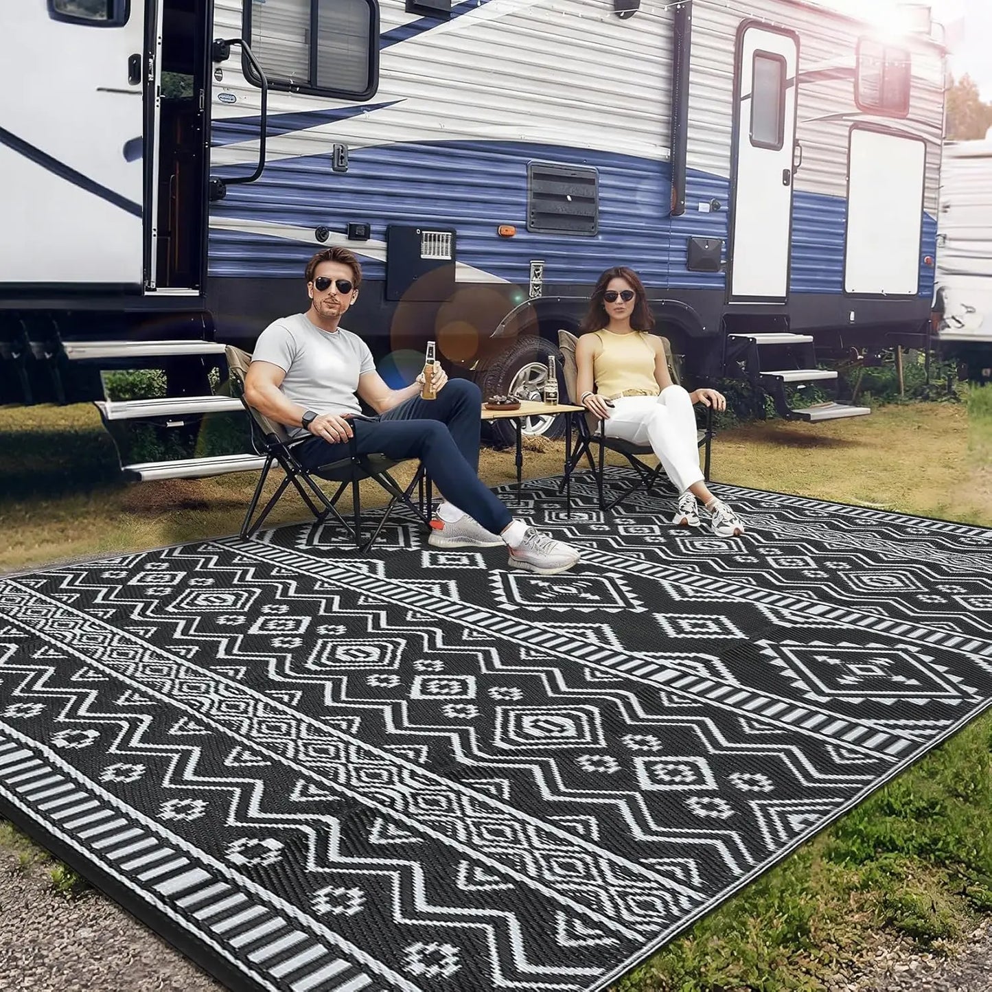 Waterproof Outdoor Rug Reversible, Foldable, UV Resistant