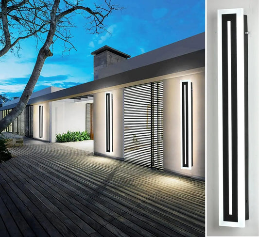 Outdoor Long Strip Modern LED Wall Lighting Fixture Lamps, Wall Sconce Fixture, Elegant Frosted White
