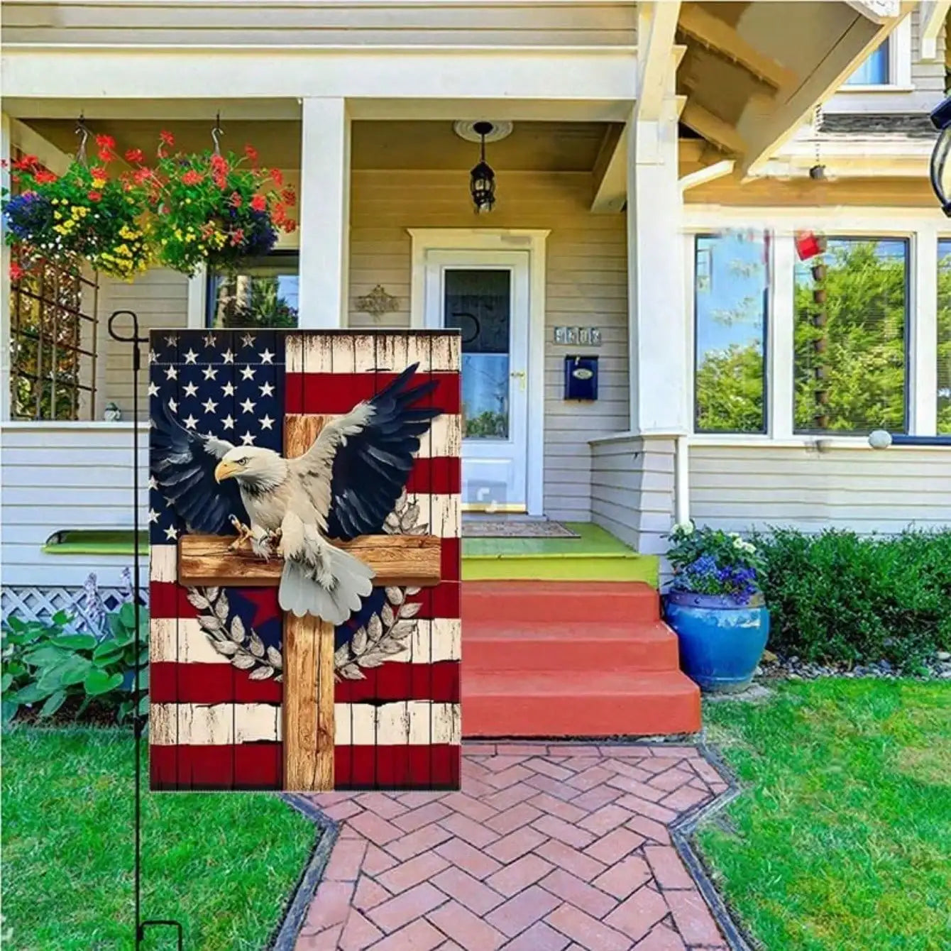 12x18" Double Sided Garden Flag, Patriotic Eagle, USA Outdoor Holiday Decor