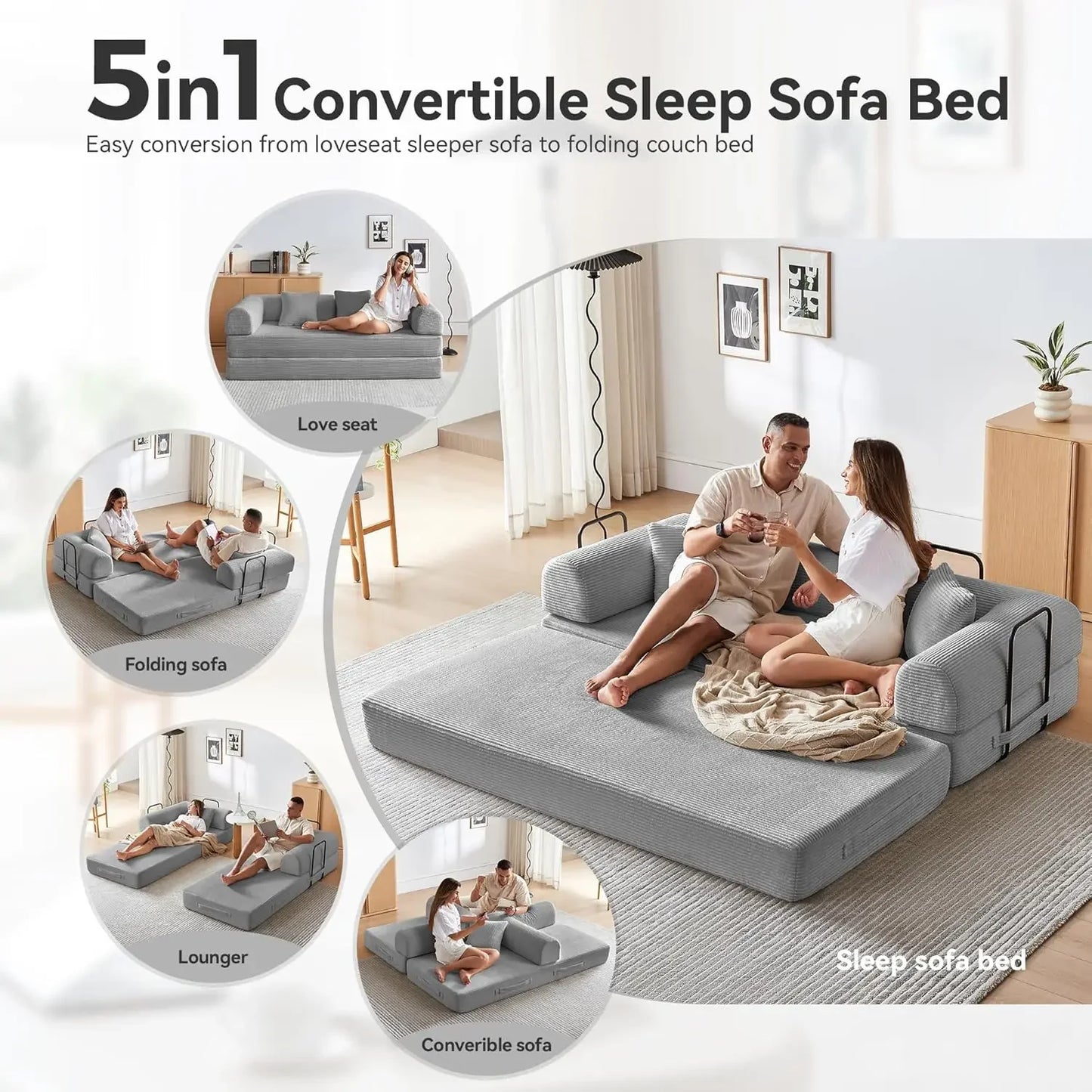 Convertible Sleeper Sofa Bed