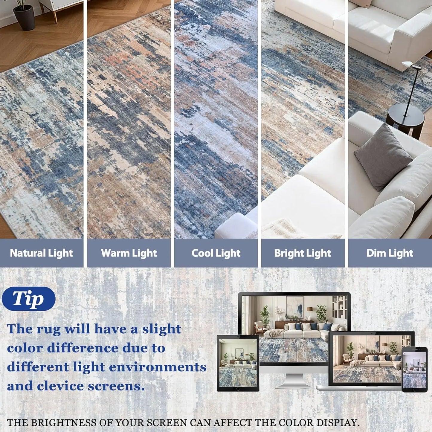 9x12 Area Rug – Machine Washable, non‑Slip & Stain Resistant