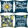Set of 4 Throw Pillow Covers – 18×18" Decorative Cushion Cases (Yellow)