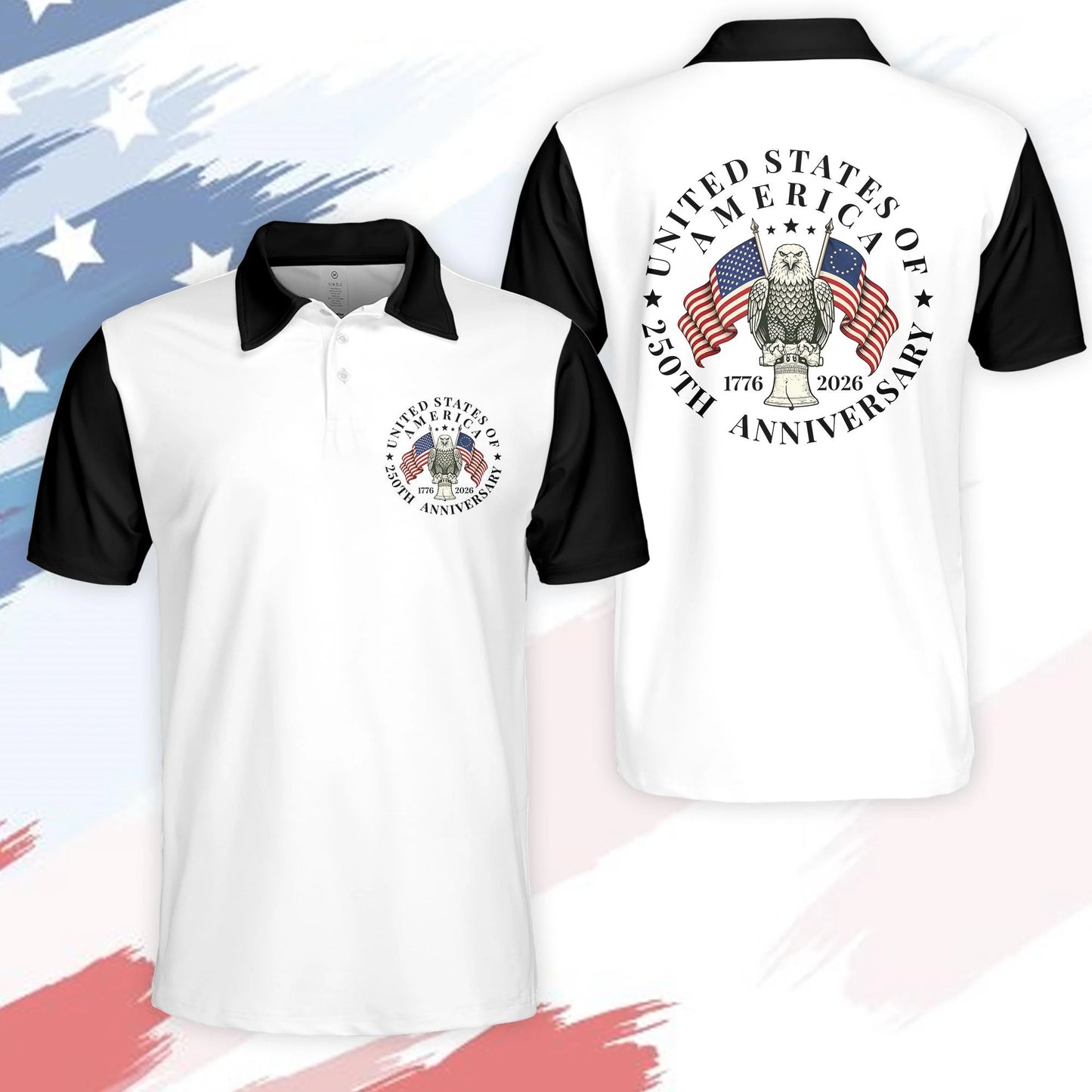 Mens USA 250th Anniversary Polo Shirt - Military Branches