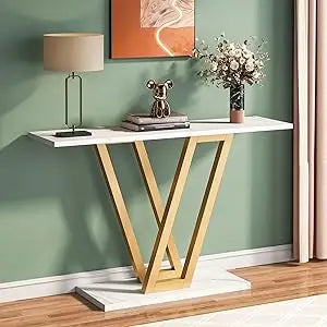 43" Modern Console Table – Slim Entryway Table with Open Storage Shelf