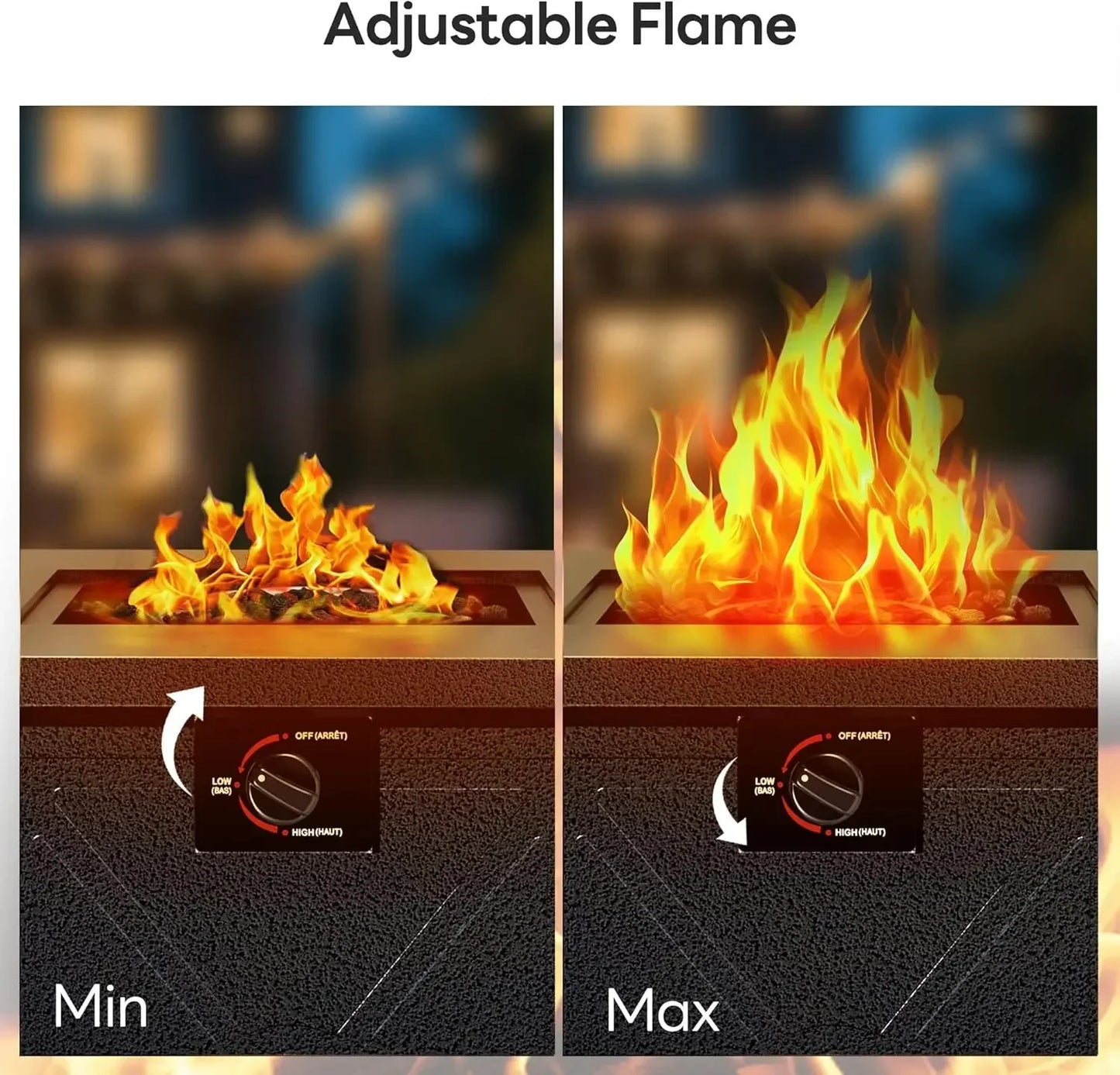 28" Propane Fire Pit – 3‑in‑1 Multi‑Use Outdoor Fire Pit Table with Lid & Lava Rocks