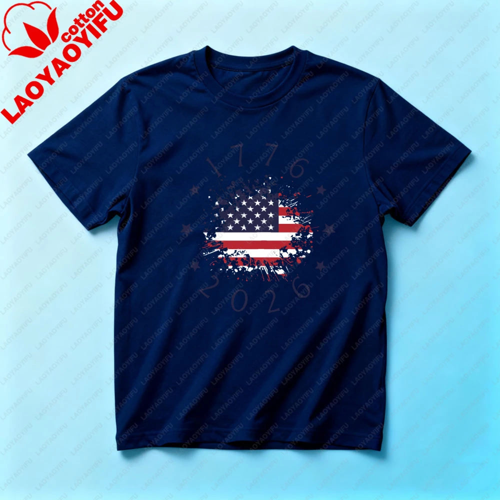 Patriotic USA Flag Tee America 250th Anniversary T-shirt 4th of July Unisex Independence Day T-shirt