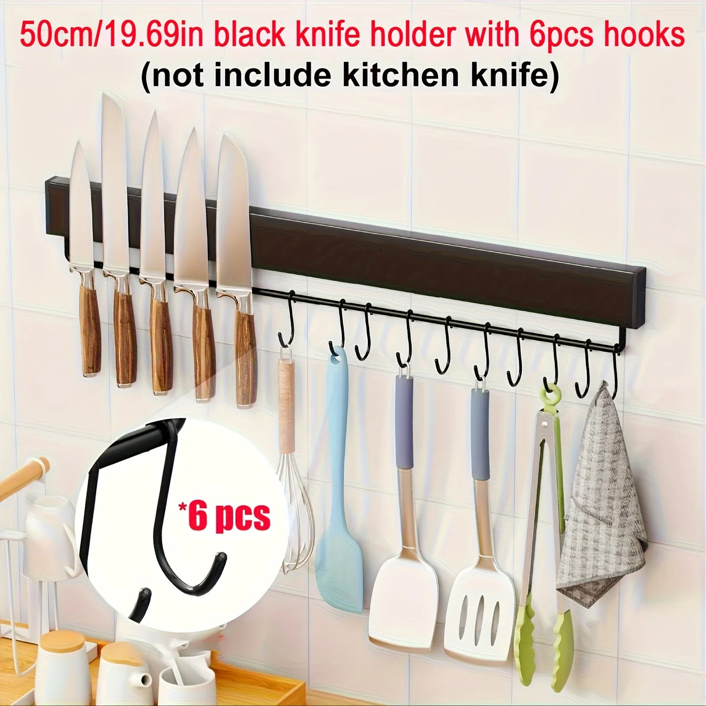 Stainless Steel Knife Stand Magnetic Knife Holder - Wall Block Storage Rack for Knives Kitchen Accessories