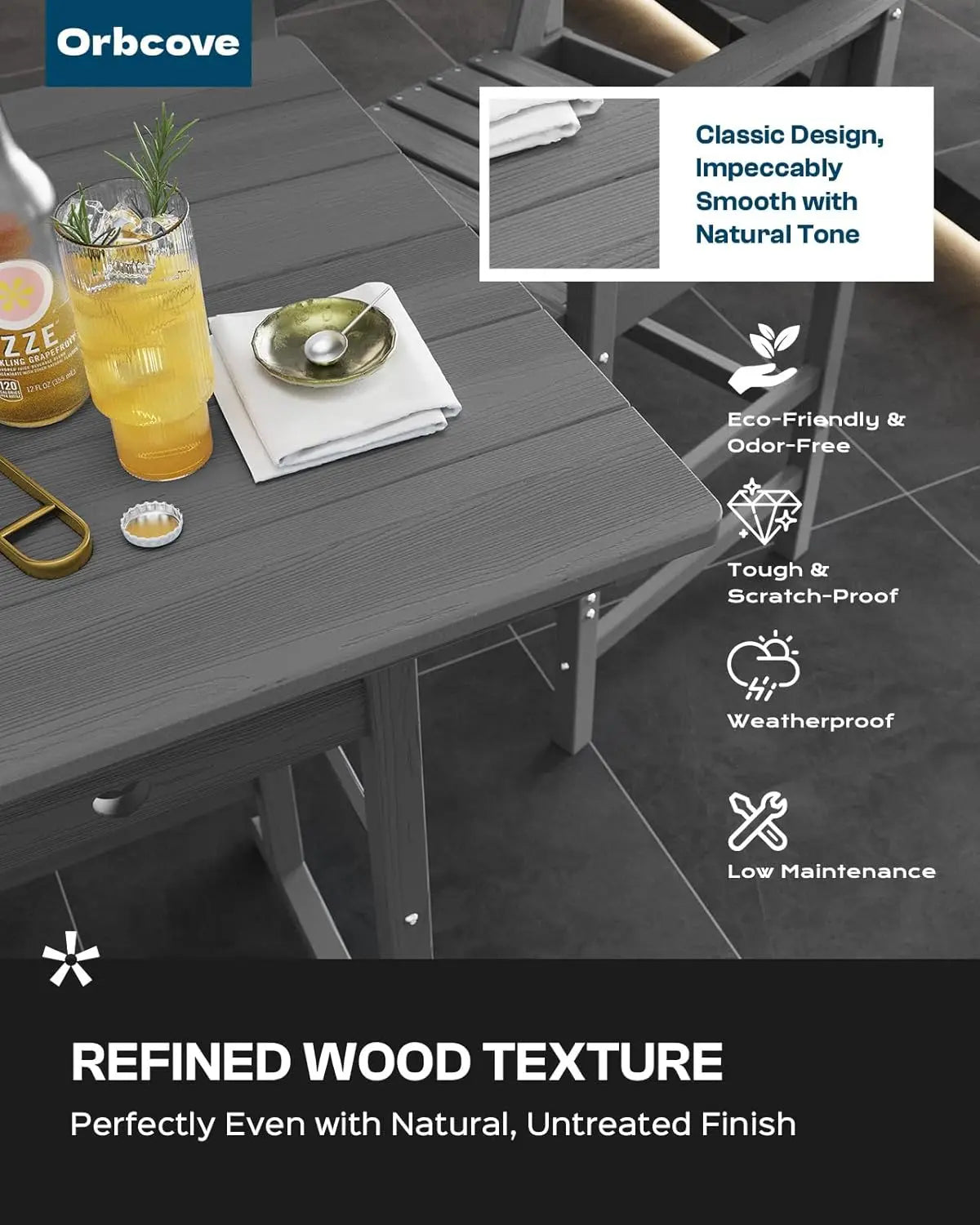 5pc Weather-Resistant Table & Chairs - Bar Height