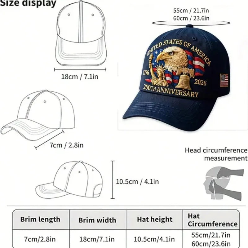 Men's USA 250th Anniversary 1776-2026 Patriotic Baseball Cap