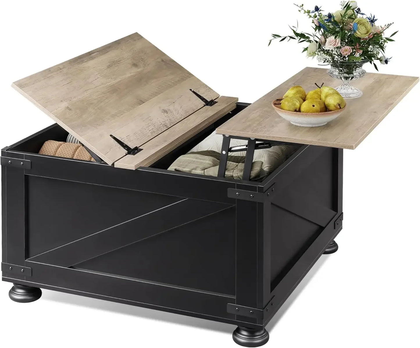 31.5" Square Lift‑Top Coffee Table – Modern Storage Table with Hidden Compartment