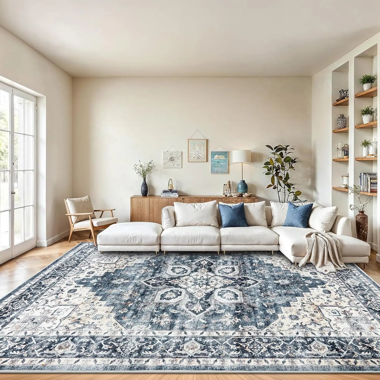 Washable Area Rugs, multiple sizes with Non-Slip Backing