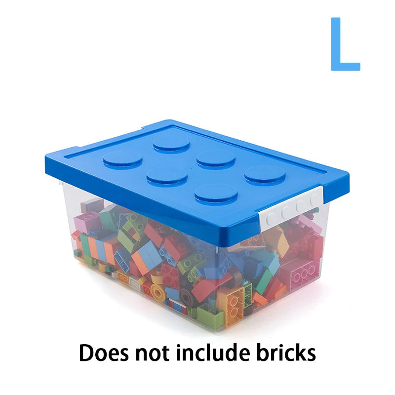 Kids Building Block Storage Box – 1‑Piece Plastic Toy Organizer & Snack Case Container