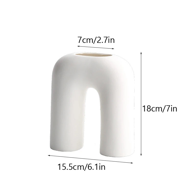 Nordic Abstract Ceramic Vase – Modern Minimalist Home Decor