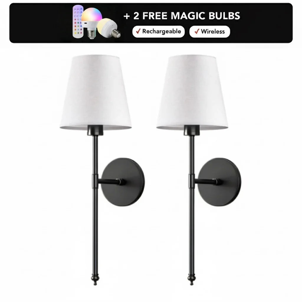 Cordless LED Wall Sconces – Battery‑Powered, Adhesive‑Mounted Wall Lights for Easy No‑Drill Installation