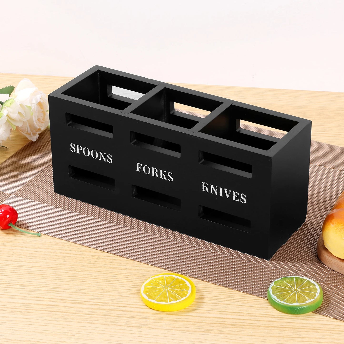 Wood Utensil Caddy With Handles