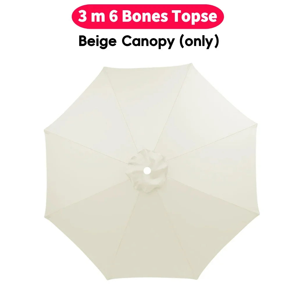 10ft Patio Umbrella Replacement Canopy – 6‑Rib UV‑Resistant Outdoor Cover