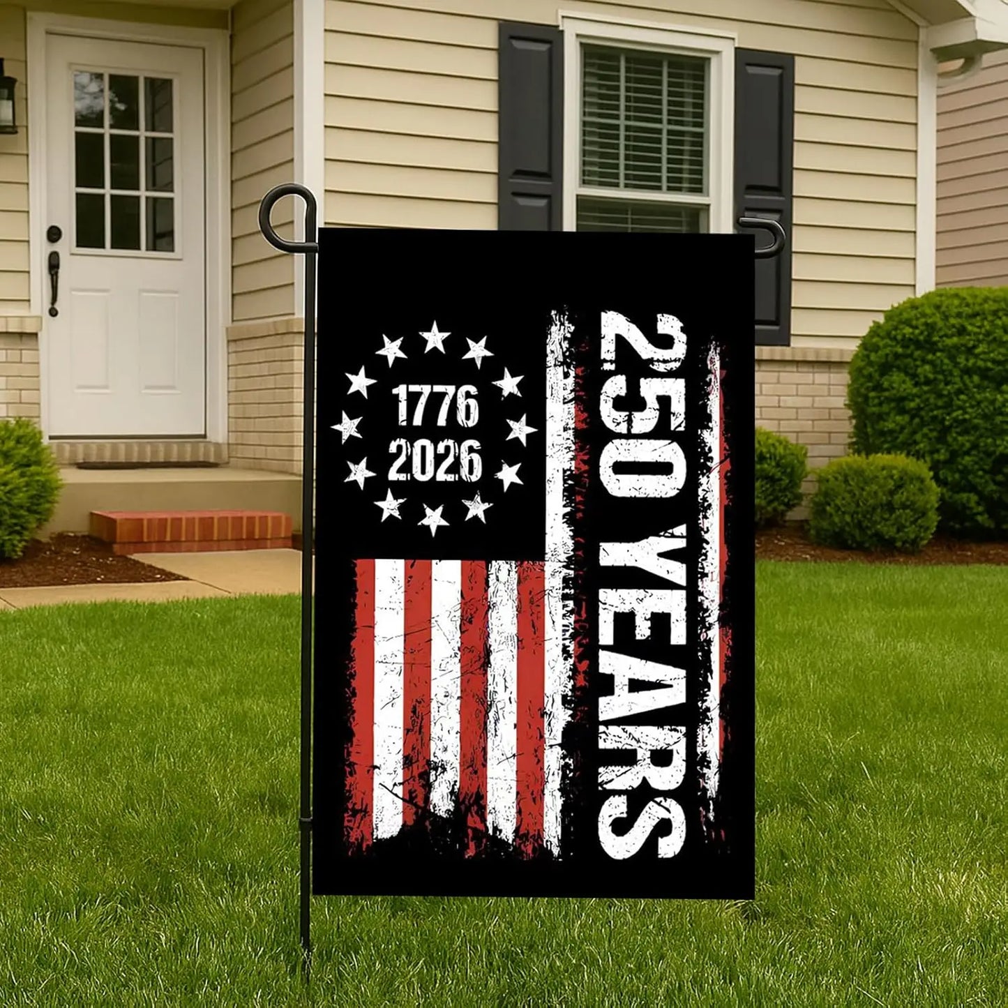250 Years America Garden Flag Decoration 250th Anniversary USA Patriotic Banner 12x18in Double Sided Stars Stripes 1776 - 2026