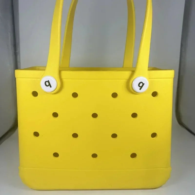 Waterproof  Rubber Mini Beach Bag - Summer Pool Storage Basket