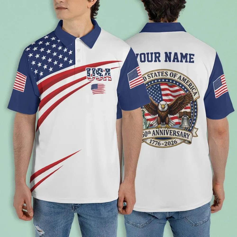 USA 250th Anniversary Men Polo Shirt