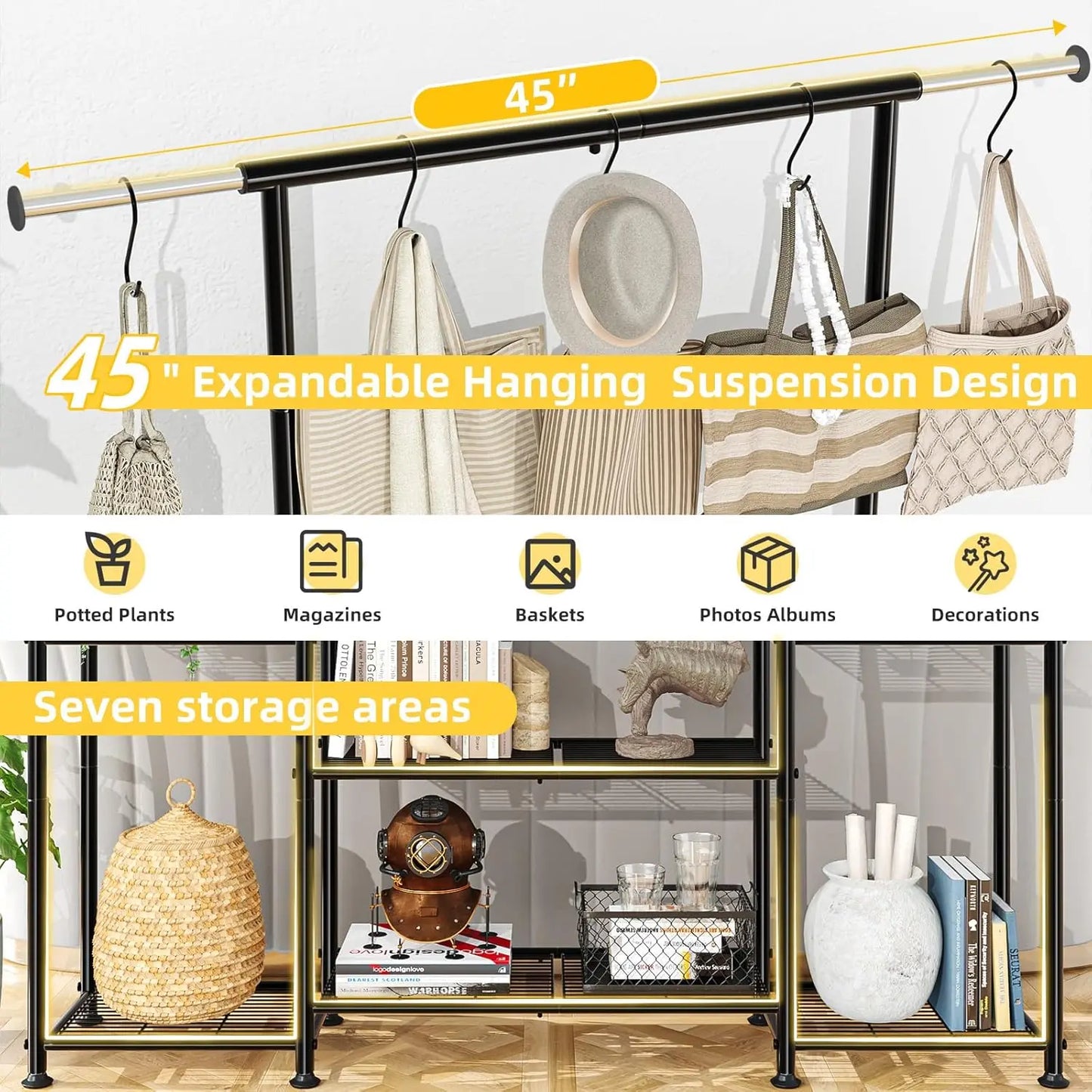 3‑Tier Metal Plant Stand – Expandable Indoor/Outdoor Flower Pot Shelf, Heavy‑Duty Ladder Design (Black)