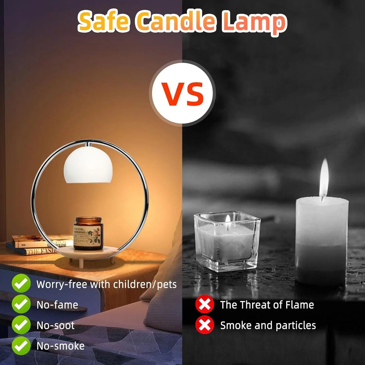 Electric Candle Warmer Lamp with Timer & Dimmer – Clean, Safe, Flame‑Free Fragrance