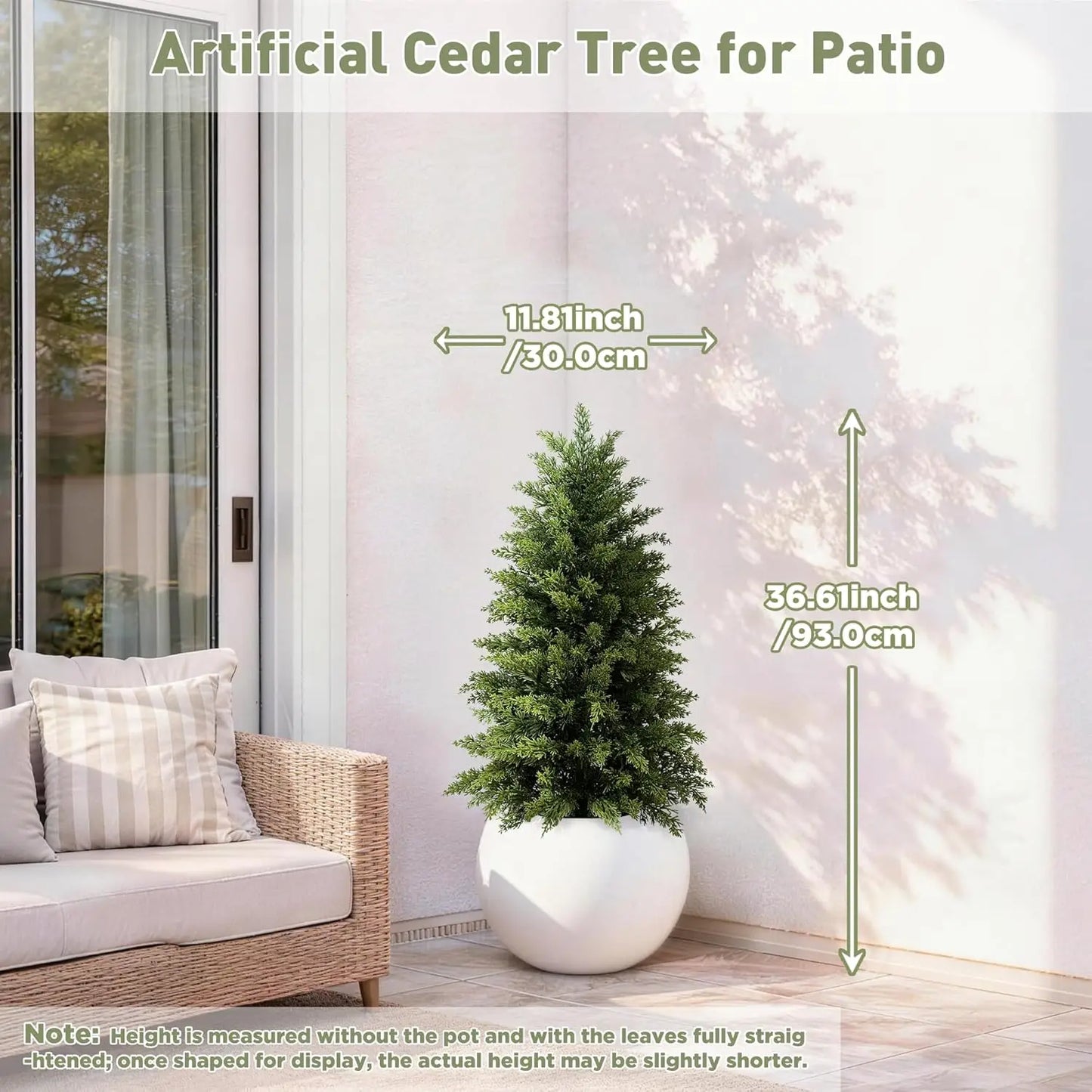 2‑Pack Artificial Cedar Trees – 3ft UV‑Resistant Outdoor Faux Evergreens