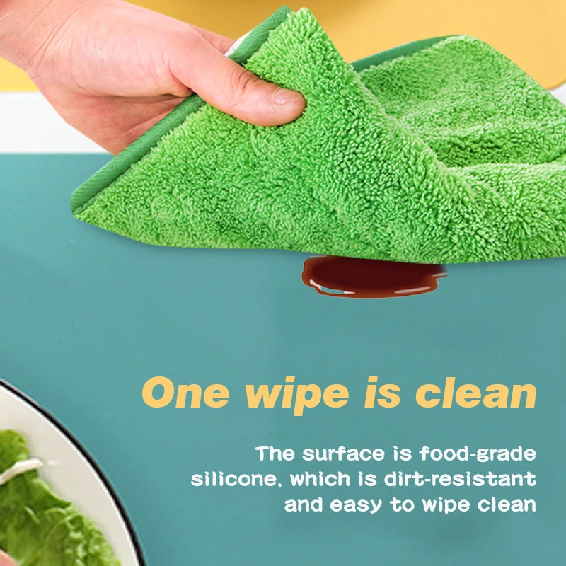 Oversized Food Grade Silicone Waterproof Placemat Heat Insulation Anti-Skidding Washable 24"x16"