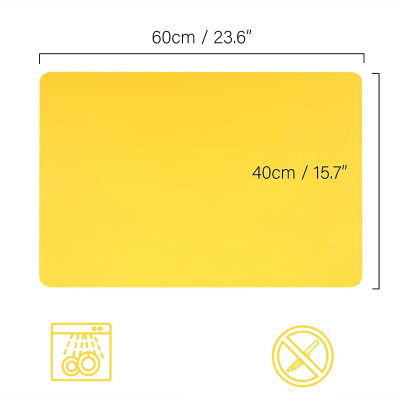 Oversized Food Grade Silicone Waterproof Placemat Heat Insulation Anti-Skidding Washable 24"x16"
