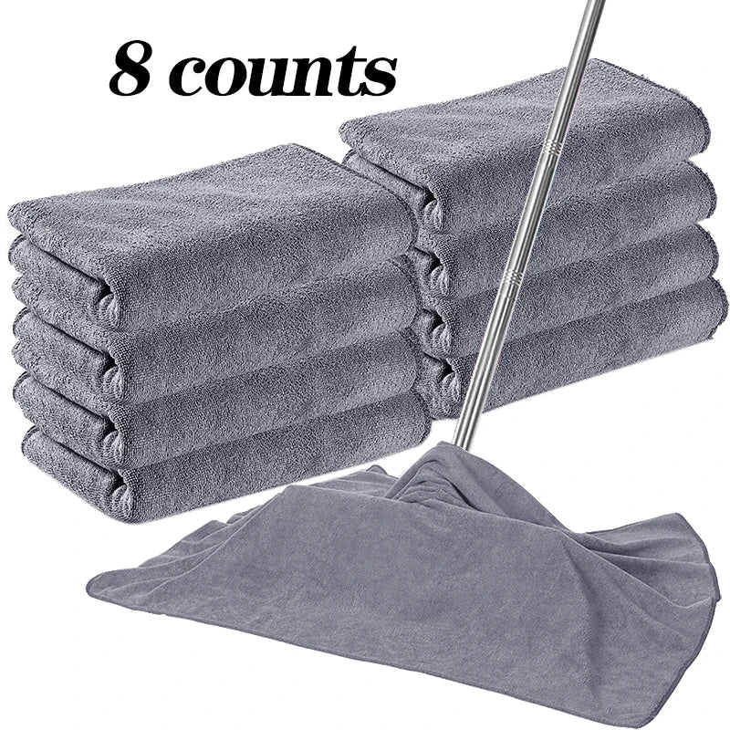 8pcs Large Microfiber Cleaning Cloths - High Absorbency, Reusable Multi-Purpose Towels for Floors, Kitchen, Windows, and More