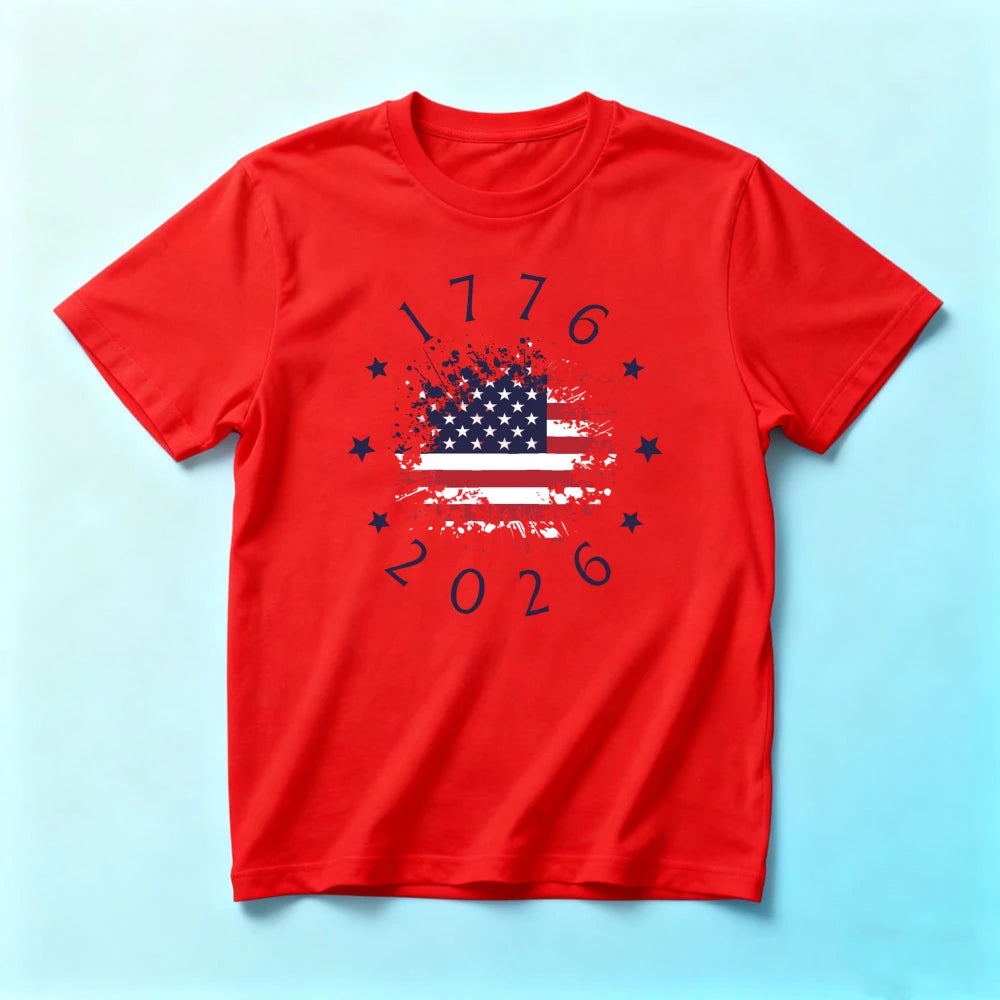 Patriotic USA Flag Tee America 250th Anniversary T-shirt 4th of July Unisex Independence Day T-shirt