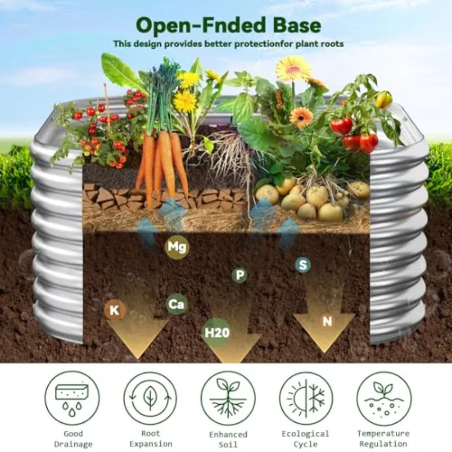 4 Pack 2x2 FT Raised Galvanized Garden Bed
