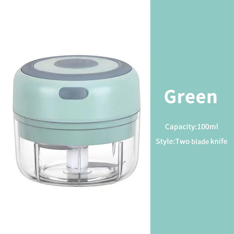 Electric Garlic Chopper (100ML/250ML) – Portable USB Mini Vegetable Grinder & Onion Mixer