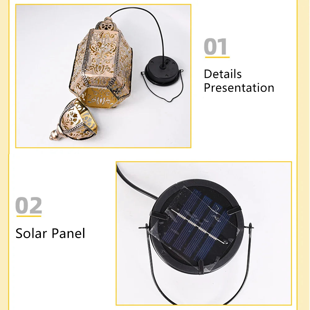 Outdoor Solar Light, Moroccan Design Lantern, Waterproof