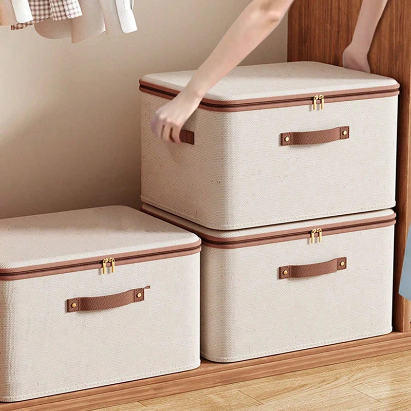 Closet Organizer Container with Handle and Zipper Close, Washable