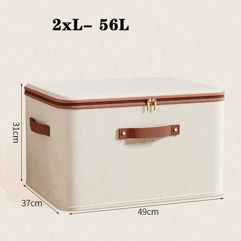 Closet Organizer Container with Handle and Zipper Close, Washable