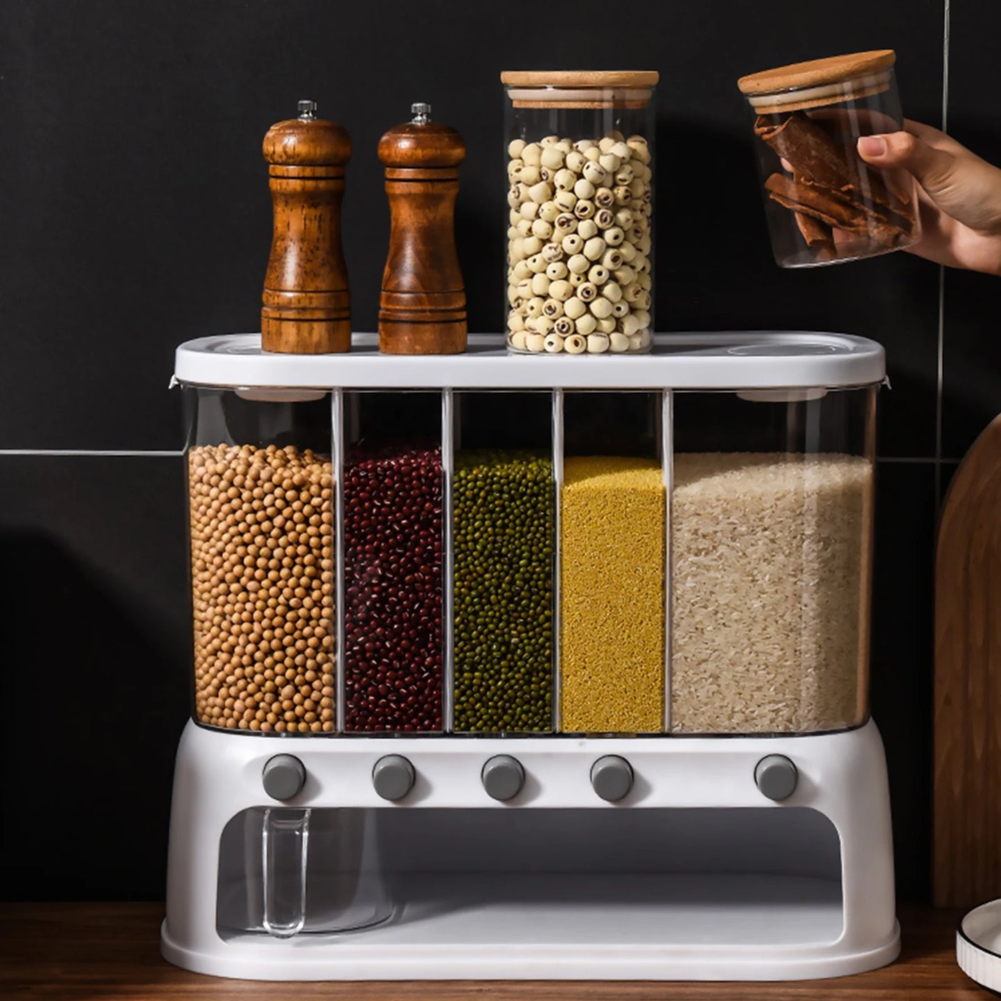 26lb Cereal & Grain Container – Moisture‑Proof Dry Food Dispenser for Kitchen Storage