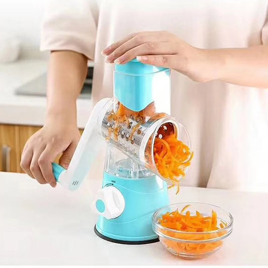3‑Drum Manual Rotary Grater – Cheese, Peanut & Vegetable Slicer | Multifunctional Kitchen Cutter & Chopper