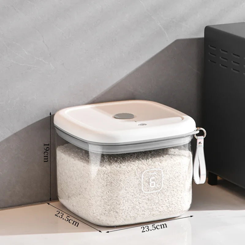 Vacuum rice bucket, kitchen, household food grade, insect proof, moisture-proof, rice box, sealed, large capacity plastic